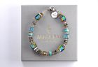 Halo: Foil glass and hematite bracelet