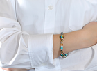 Halo: Foil glass and hematite bracelet