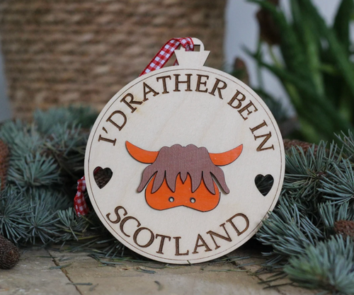 I'd Rather Be In Scotland Hanging Decoration