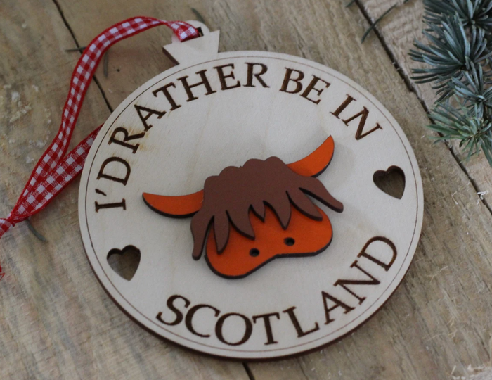 I'd Rather Be In Scotland Hanging Decoration