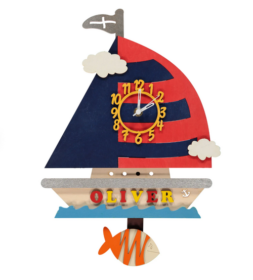 Yacht Boat Wooden Pendulum Clock