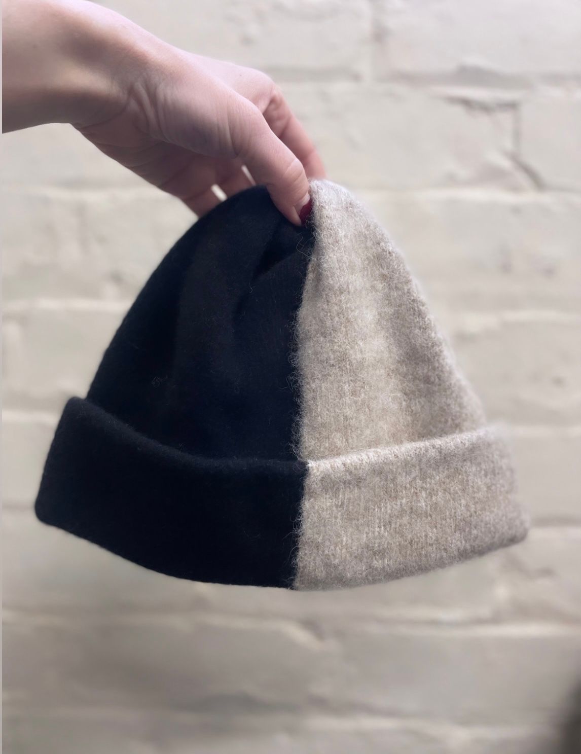 Two Tone Hat - Black + Sand