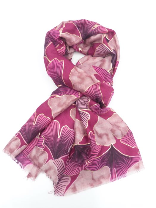 Ginkgo Flower Print Scarf