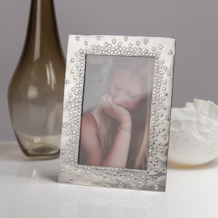 Floating Hearts Handmade Pewter Photo Frame