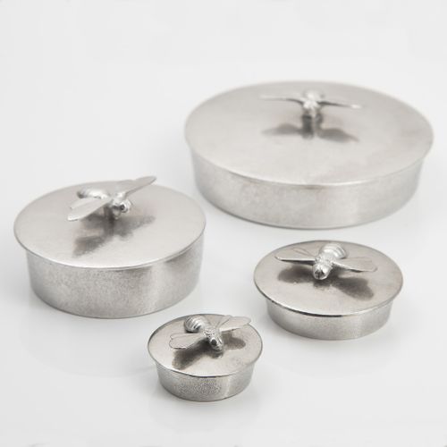 Handmade Pewter Bee Trinket Boxes