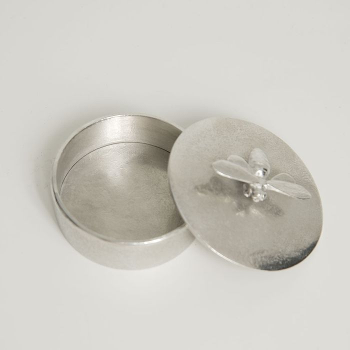 Handmade Pewter Bee Trinket Boxes