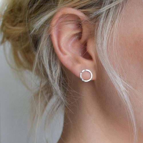 Hammered Circle Studs