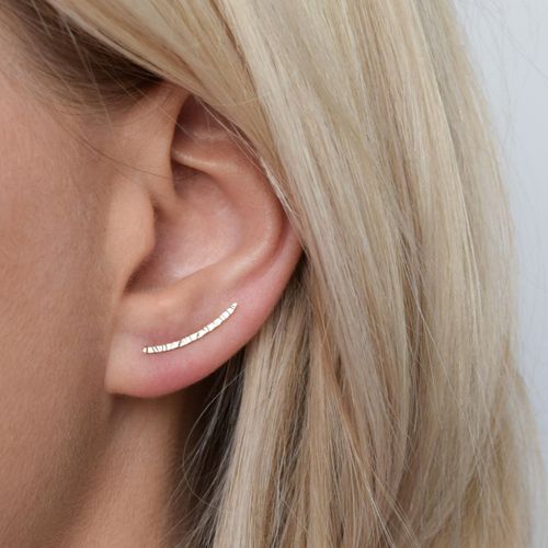 9ct Gold Textured Ear Climbers