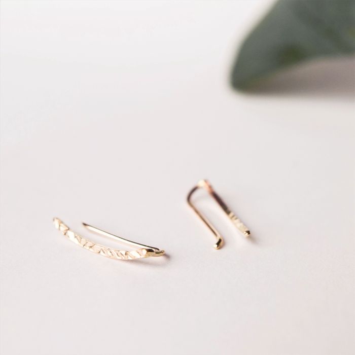 9ct Gold Textured Ear Climbers