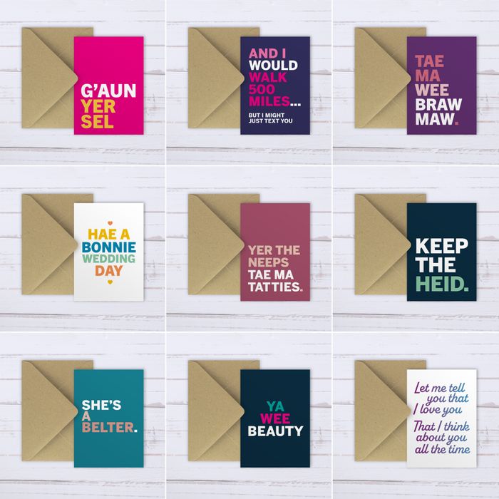 Scottish Typographic A6 Cards