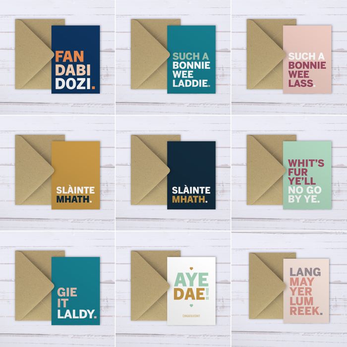 Scottish Typographic A6 Cards