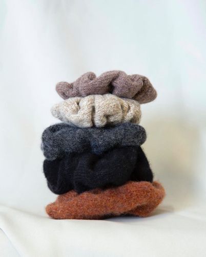 Knitted Wool Hair Scrunchies