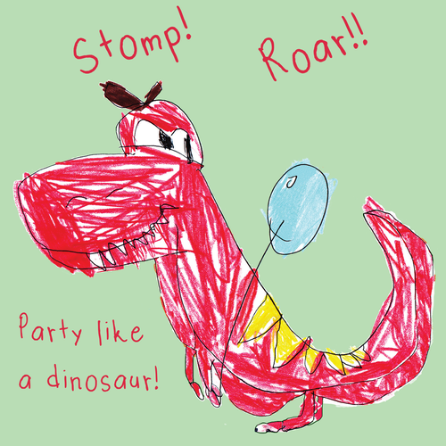 Stomp! Roar! Party Like a Dinosaur! Greeting Card