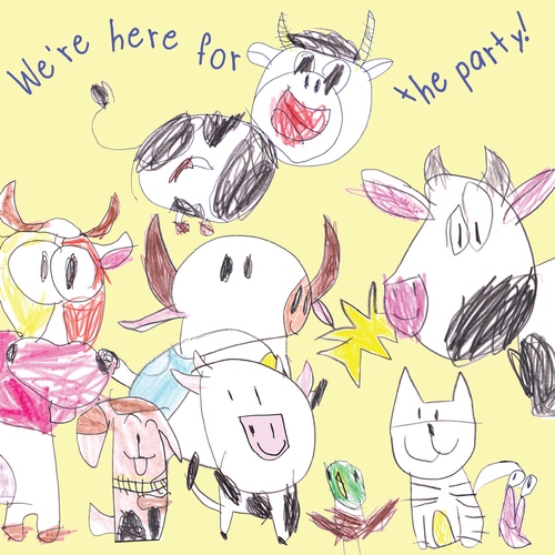 We're here for the party! Greetings Card