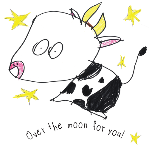 Over the moon for you! Greeting Card