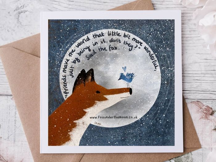 Greeting Cards - Fox Under The Moon