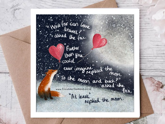 Greeting Cards - Fox Under The Moon