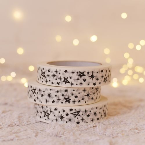 Stars on White Paper Tape