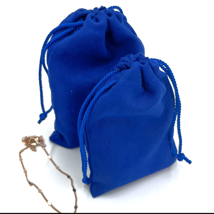Recycled suede and recyclable linen pouches