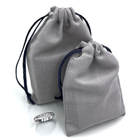 Recycled suede and recyclable linen pouches