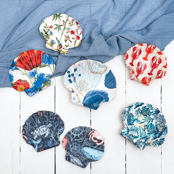 Decoupage Scallop Shells