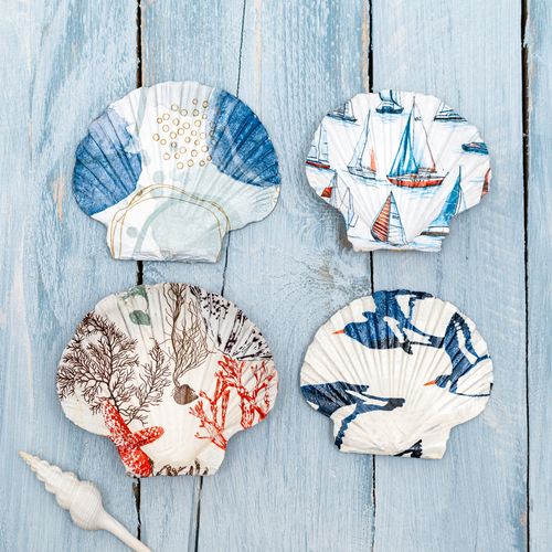 Decoupage Scallop Shells
