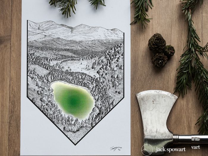 An Lochan Uaine (Green Loch) - Risograph Print
