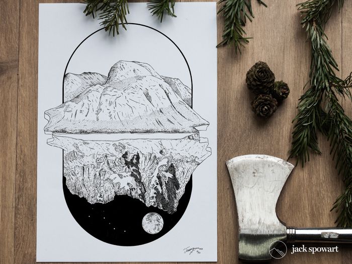 Two Faces of Ben Nevis - Risograph Print
