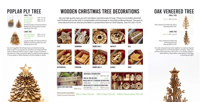 Woodcutter Creations Christmas Trade Brochure