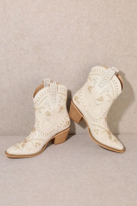 White Ankle Cowboy Boots