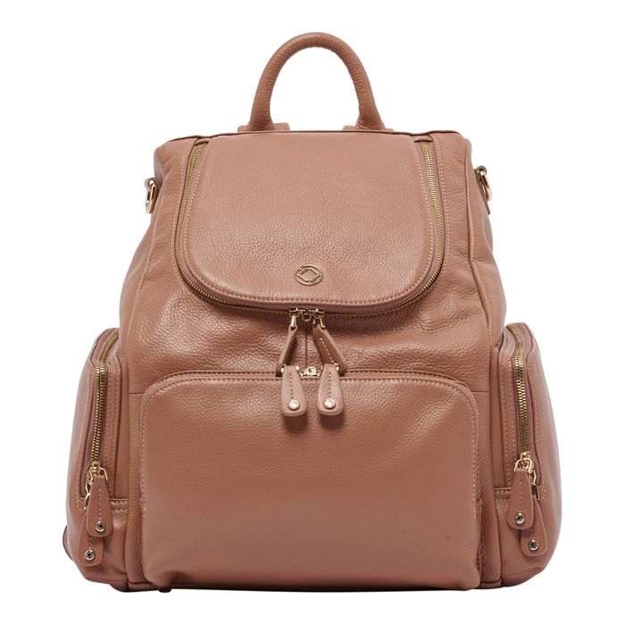 Amber Latte Rose Leather Backpack