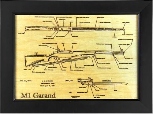 M1 Garand WW2 Rifle - Engraved Wooden Artwork