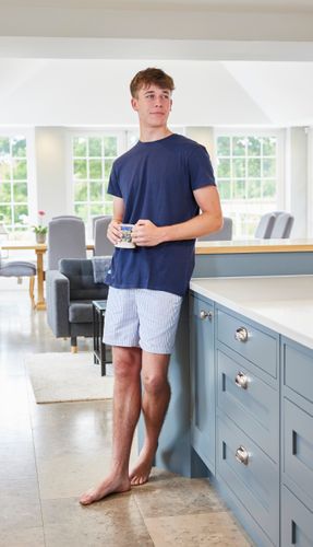 Organic brushed cotton shorts - Monk Seal design