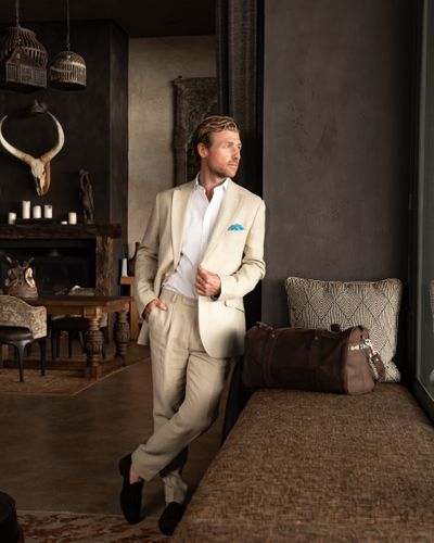 Beige Linen Suit