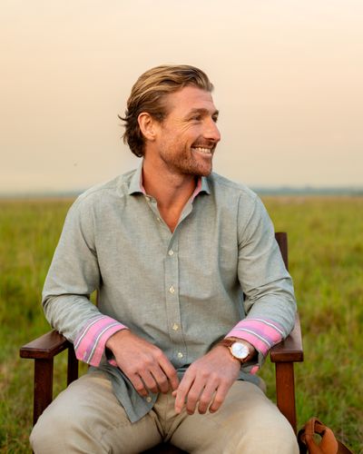 Crocodile Green Cotton-Linen Shirt