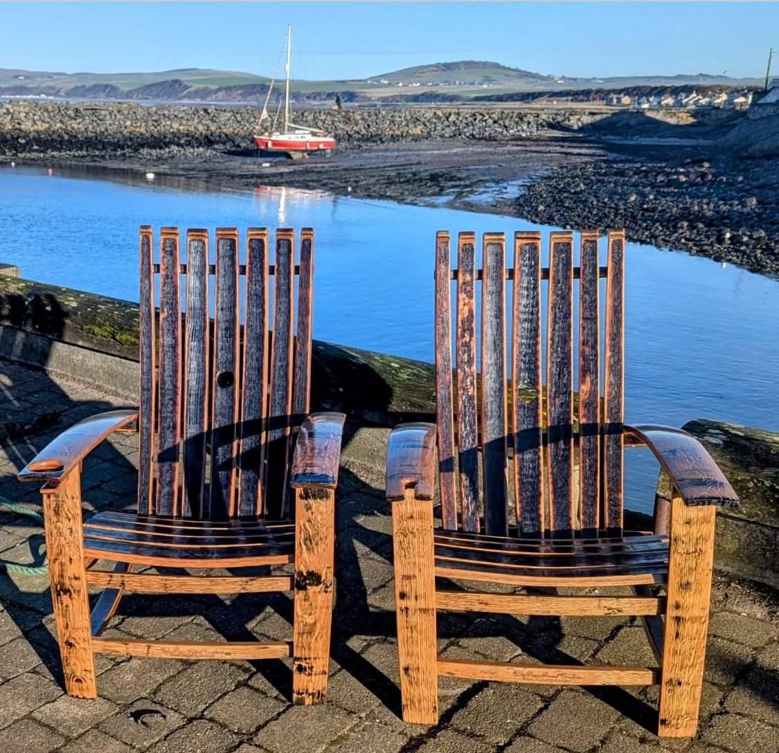 Steamer whisky barrel chair 