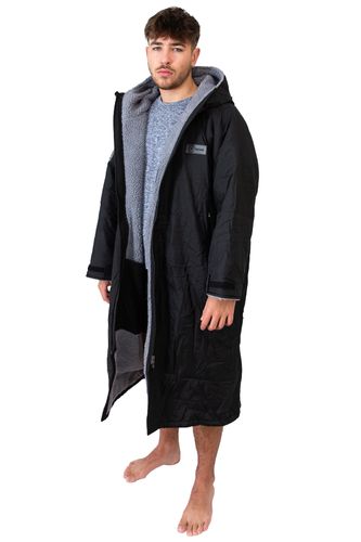 Xtreme Black Changing Robe with Grey/Purple Fleece Lining