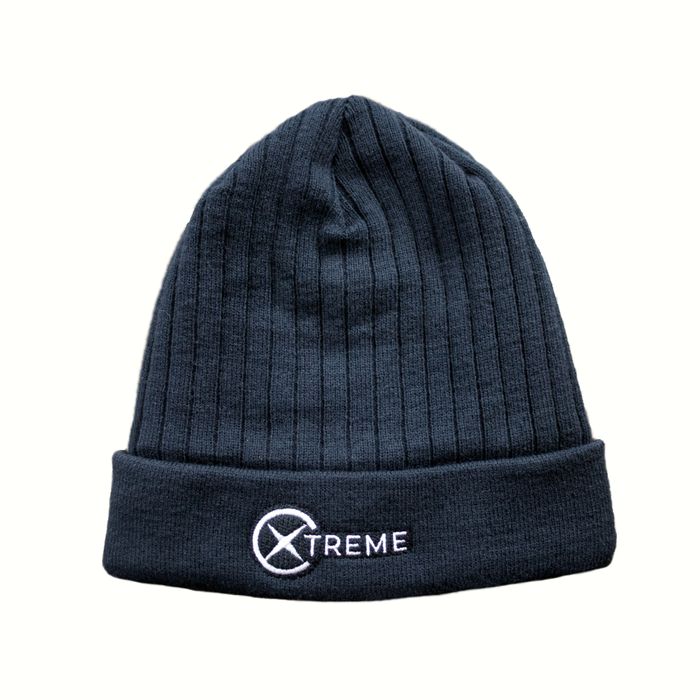 Xtremely Warm Beanies With Embroidered Logo - Grey/Navy