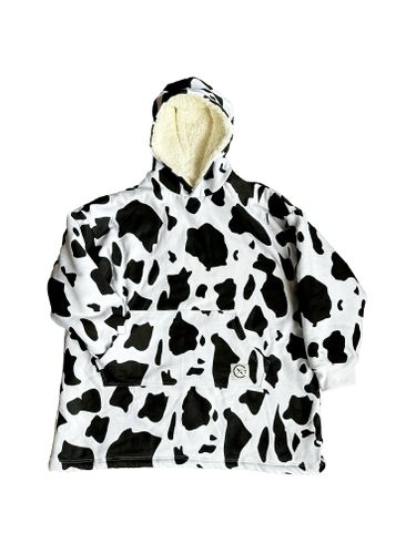 Xtreme Blanket Hoodies - Cow Print with White/Brown Sherpa Lining