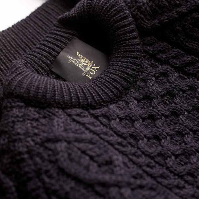 British wool cable knit jumper
