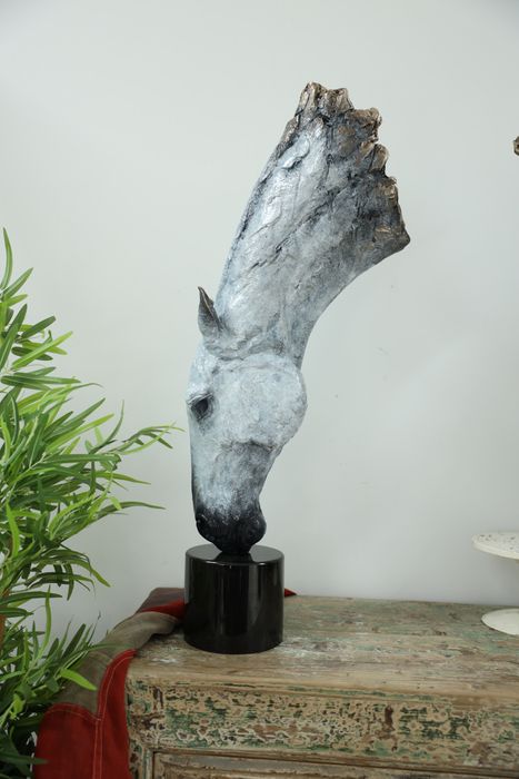 Grounded Serenity - Horse Head Sculpture