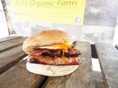 Home produced organic hot-dogs, burgers and breakfast rolls (and soft drinks)