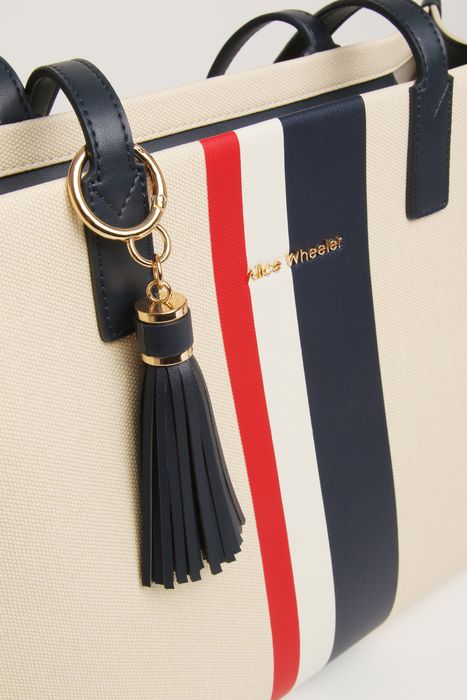 Navy Stripe Amalfi Tote Bag - By Alice Wheeler London  
