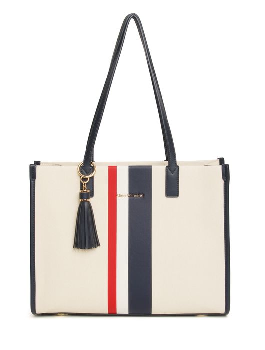 Navy Stripe Amalfi Tote Bag - By Alice Wheeler London  