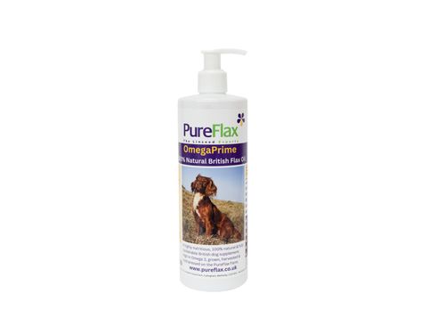 PureFlax OmegaPrime Oil: 100% Natural British Flax Oil for all Dogs