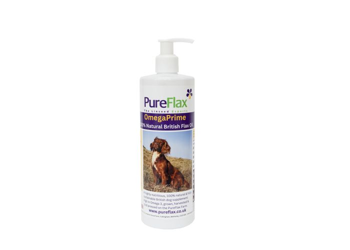 PureFlax OmegaPrime Oil: 100% Natural British Flax Oil for all Dogs