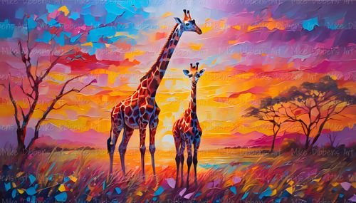 Giraffe and Calf