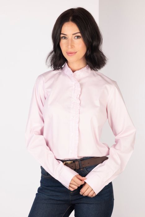 Ruffle Collar 100% Cotton Shirt - plain and patterned