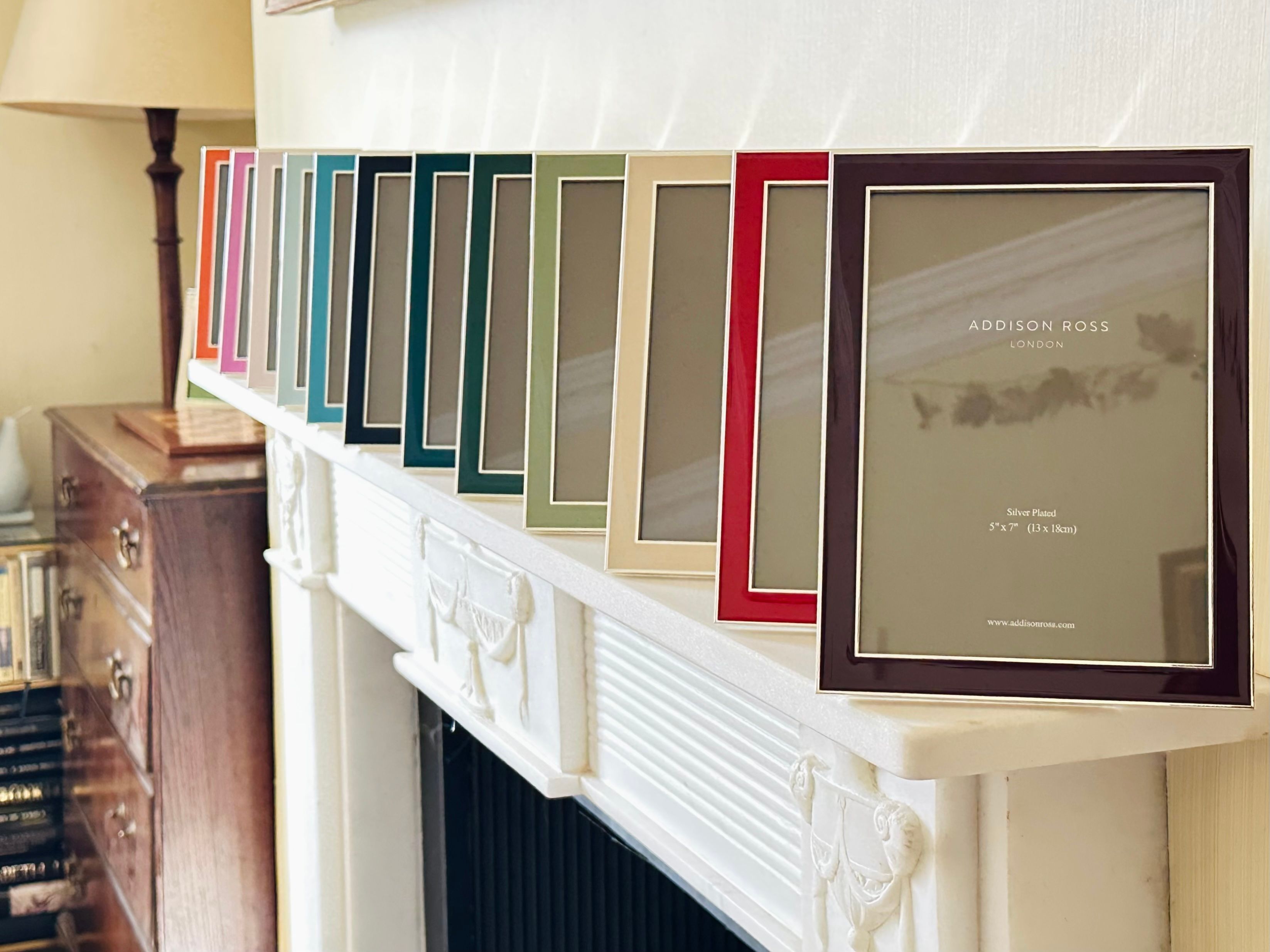 Silver and coloured enamel photo frames