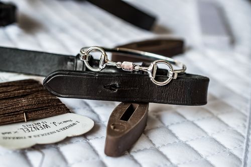 Exclusive Sterling Silver Lozenge Snaffle Bangle
